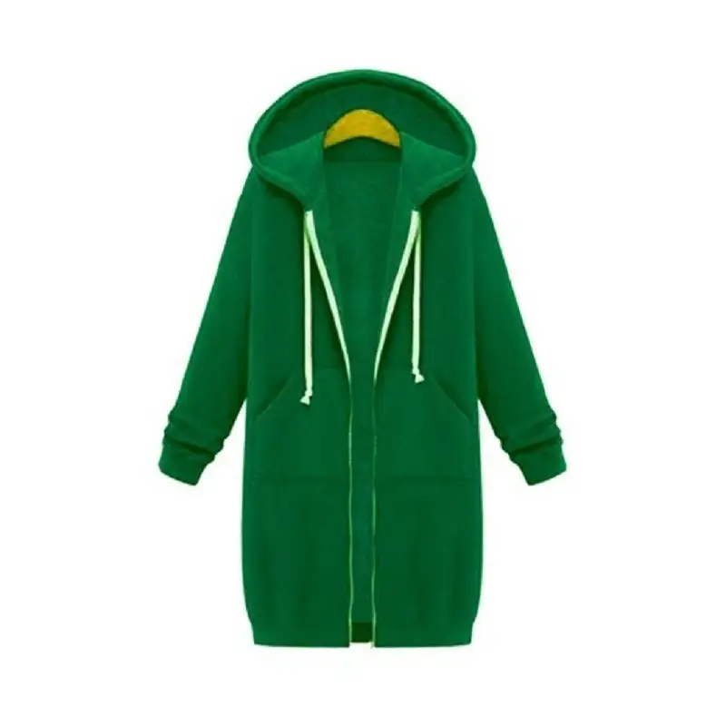 Women Hooded Long Sleeve Sweatshirt Blue Winter Wear - Image 2