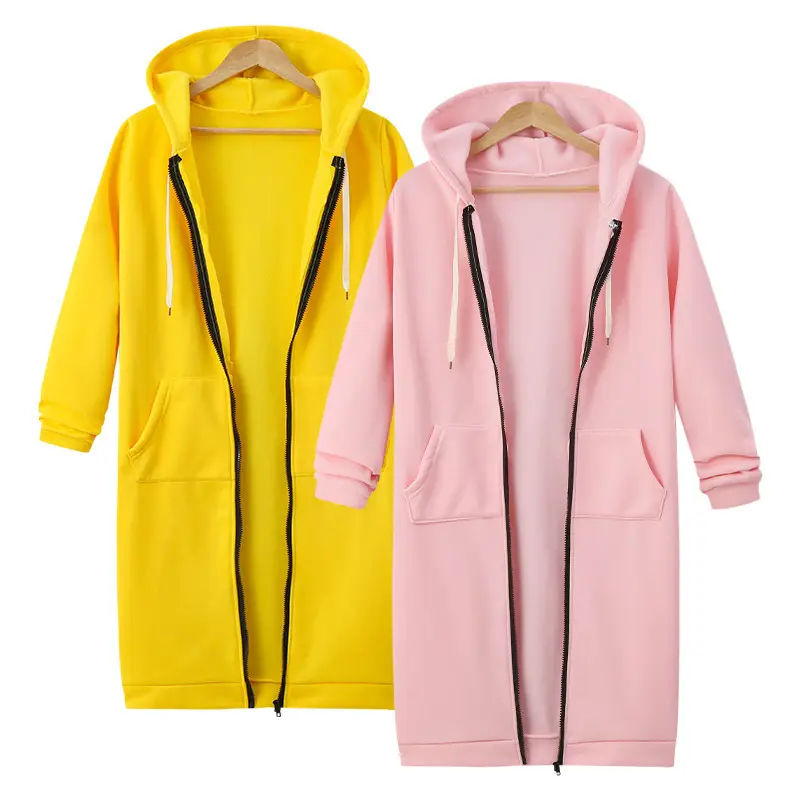 Women Hooded Long Sleeve Sweatshirt Blue Winter Wear — feature 3