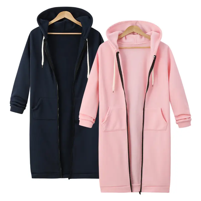 Women Hooded Long Sleeve Sweatshirt Blue Winter Wear — feature 4