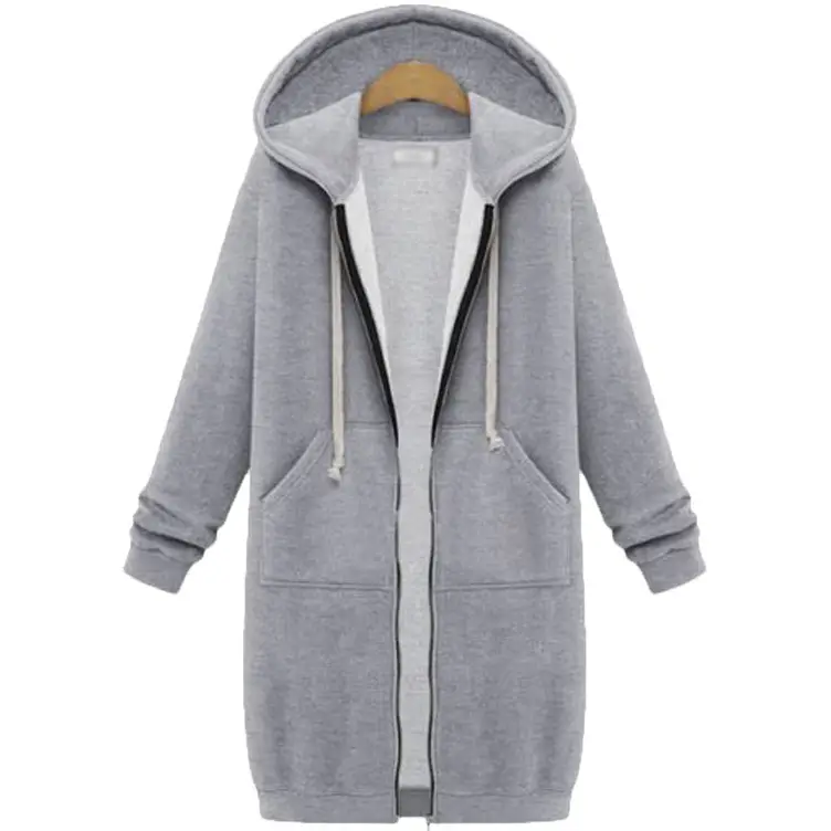 Women Hooded Long Sleeve Sweatshirt Blue Winter Wear - Image 4