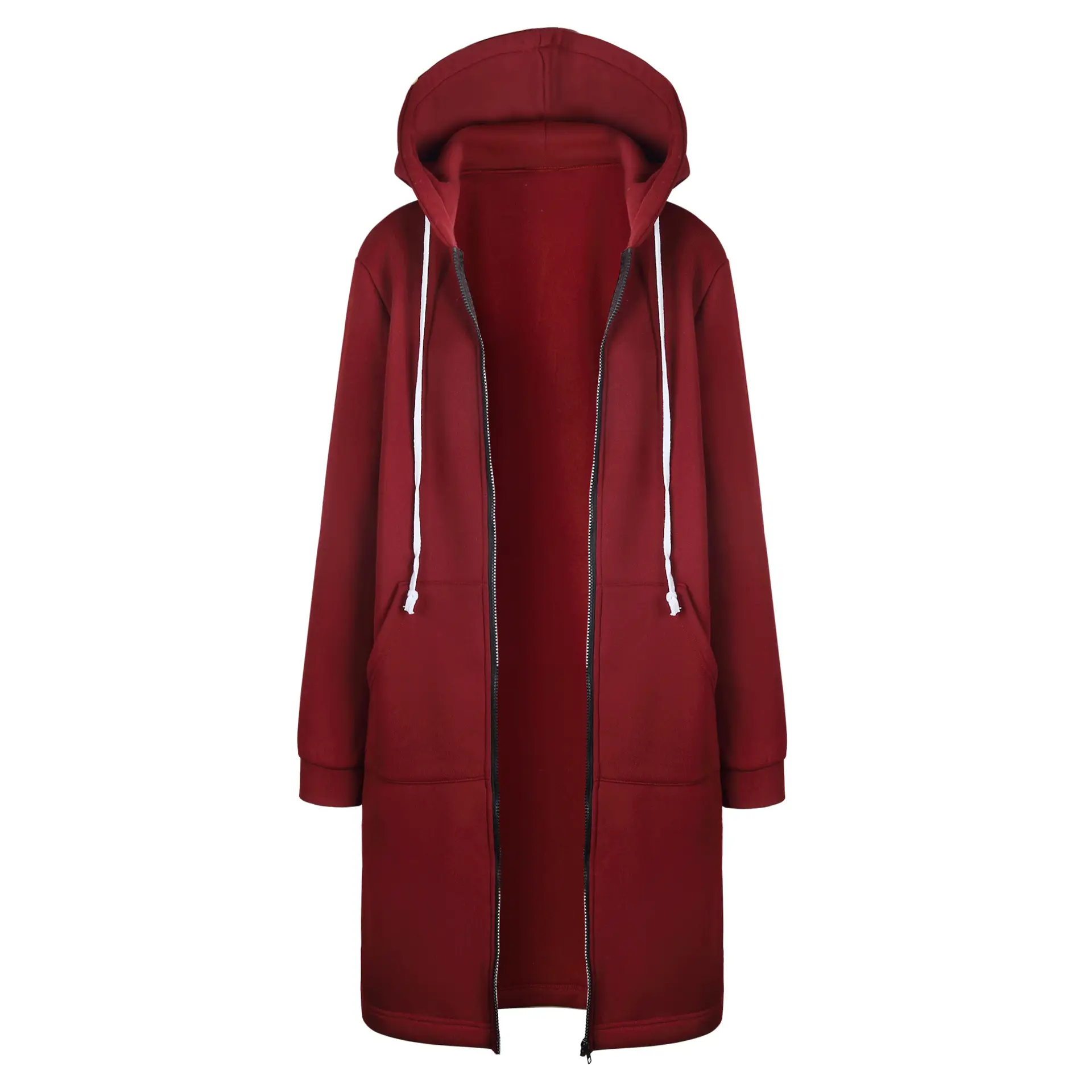 Women Hooded Long Sleeve Sweatshirt Blue Winter Wear - Image 7