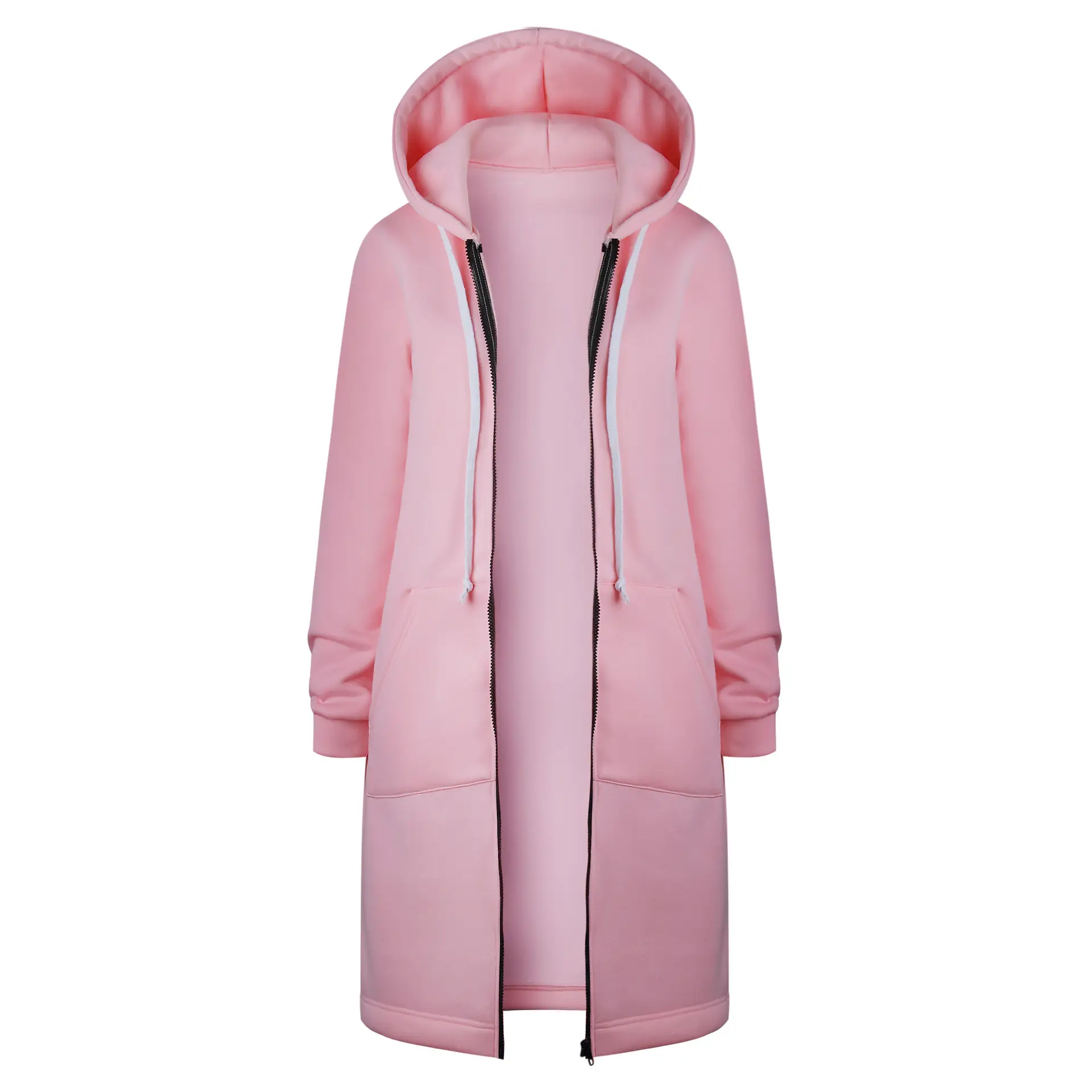 Women Hooded Long Sleeve Sweatshirt Blue Winter Wear - Image 10