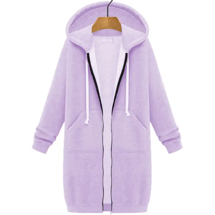 Women Hooded Long Sleeve Sweatshirt Blue Winter Wear - Image 14
