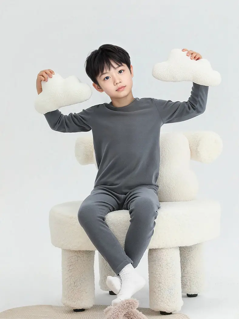 New Boys' Pure Cotton Long Sleeve T-Shirt Peach - Image 17