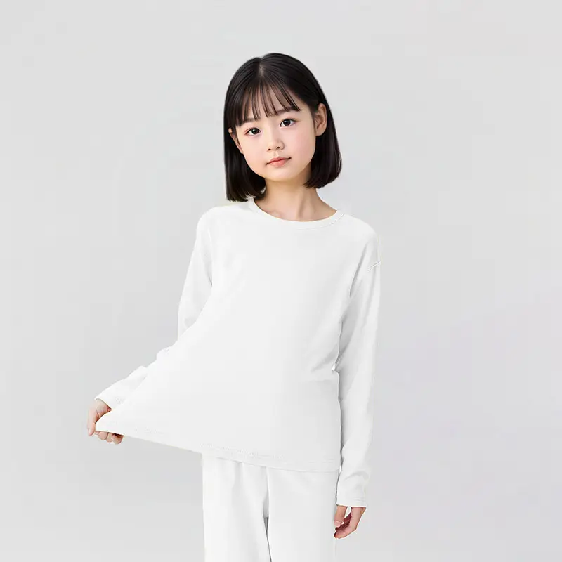 New Boys' Pure Cotton Long Sleeve T-Shirt Peach - Image 2