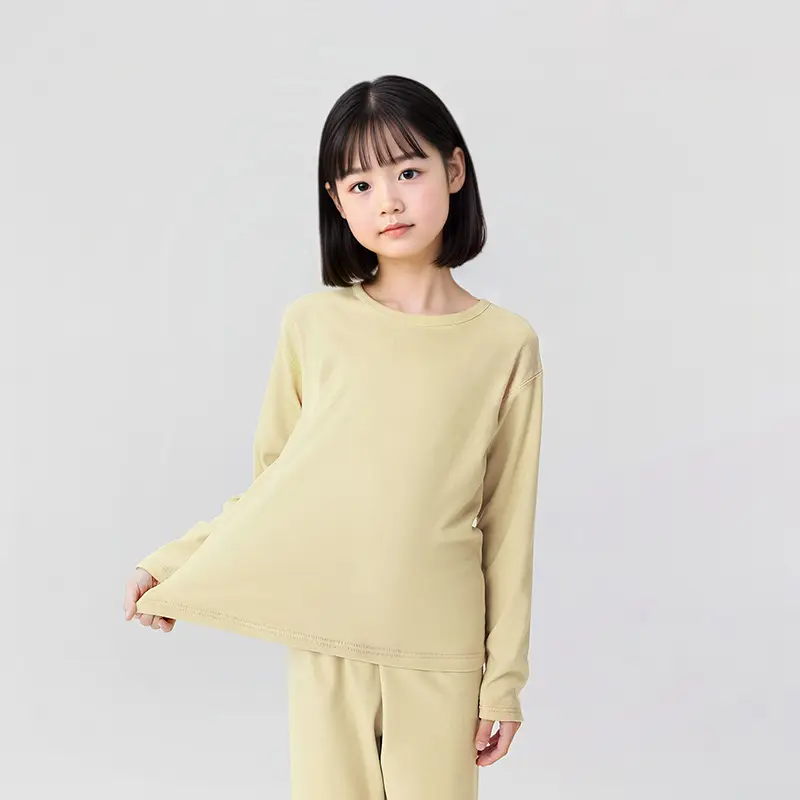 New Boys' Pure Cotton Long Sleeve T-Shirt Peach - Image 5