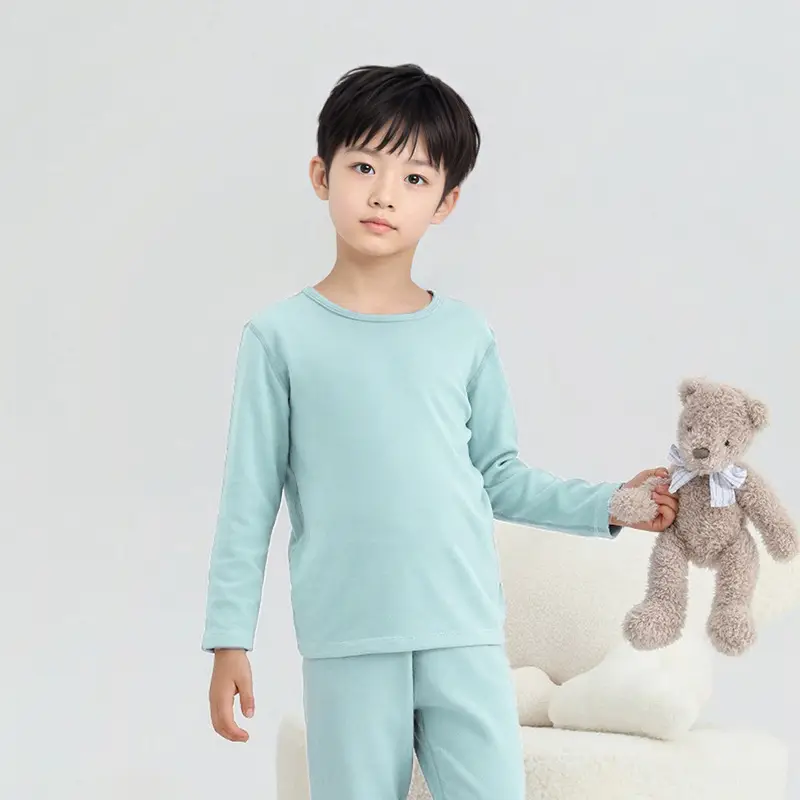 New Boys' Pure Cotton Long Sleeve T-Shirt Peach - Image 7