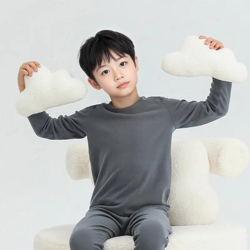 New Boys' Pure Cotton Long Sleeve T-Shirt Peach - Image 9