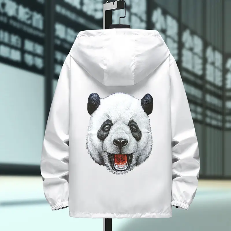 Men's Graphic Print Hoodie Jacket Black Spring Autumn - Image 5
