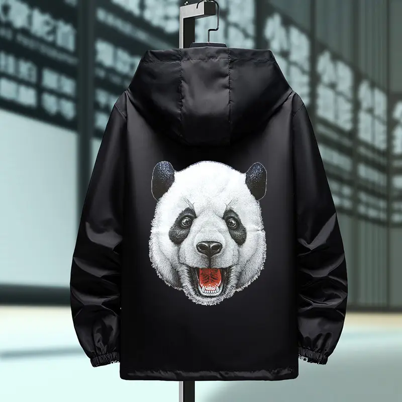 Men's Graphic Print Hoodie Jacket Black Spring Autumn - Image 6