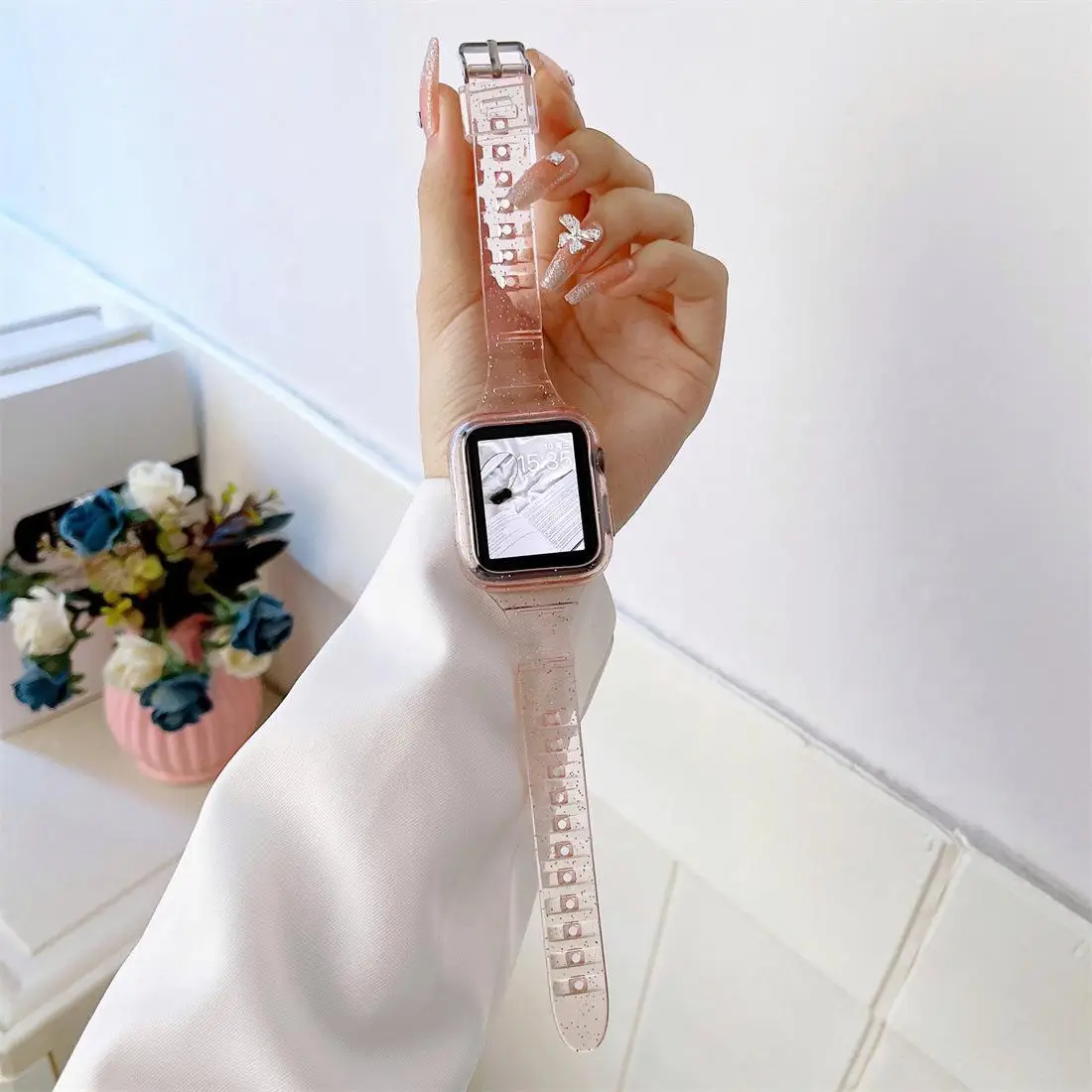 Sparkling One-Piece Watch Strap for Women Men - Image 4