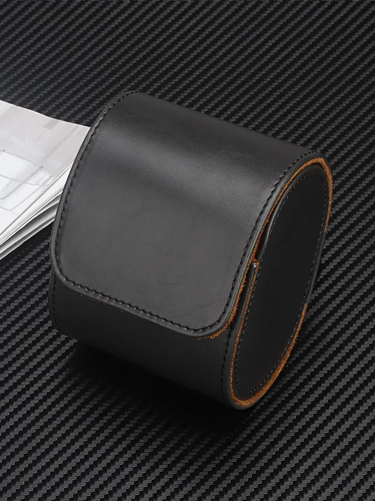 Men's Pu Leather Watch Box with Pillow Storage — feature 11