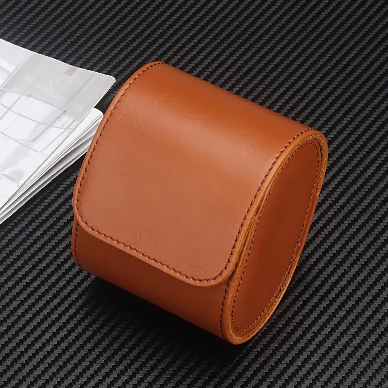 Men's Pu Leather Watch Box with Pillow Storage — feature 6