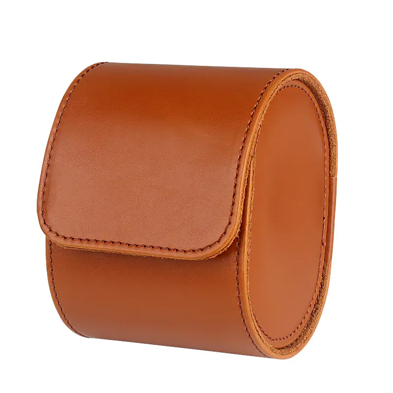 Men's Pu Leather Watch Box with Pillow Storage