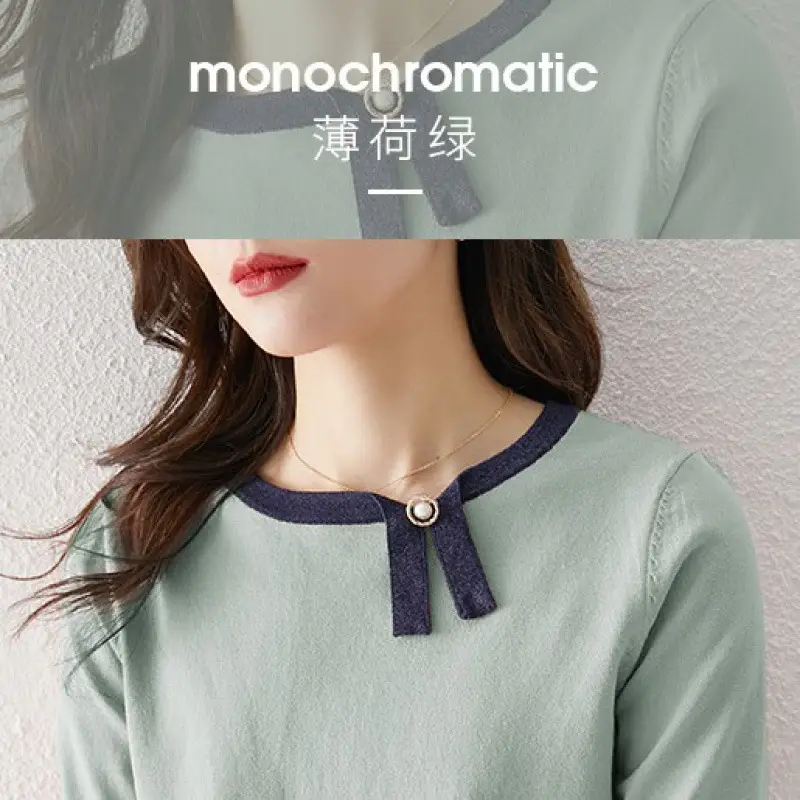 Women's Color Block Asymmetrical T-Shirt with 3/4 Sleeves - Image 2