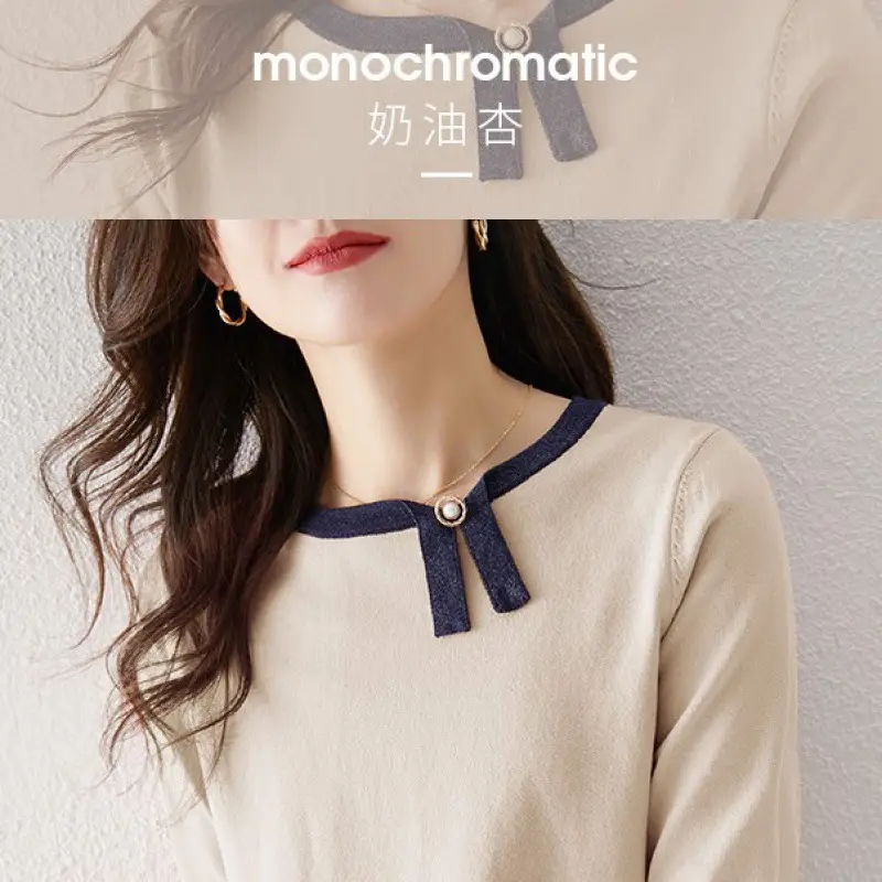 Women's Color Block Asymmetrical T-Shirt with 3/4 Sleeves - Image 3