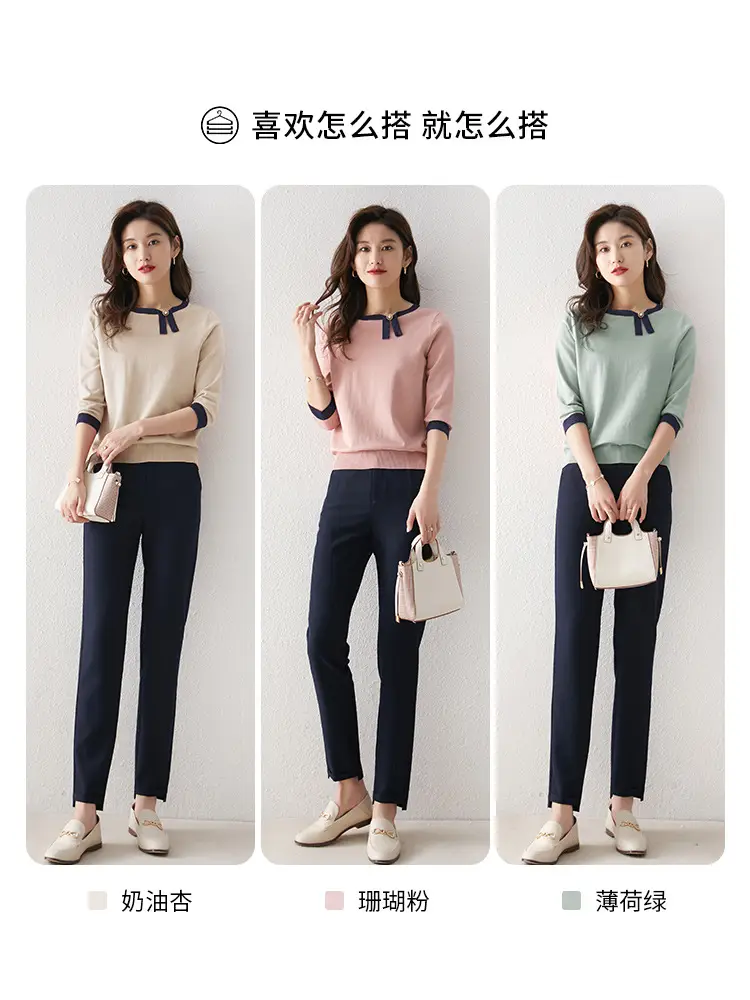 Women's Color Block Asymmetrical T-Shirt with 3/4 Sleeves — feature 1
