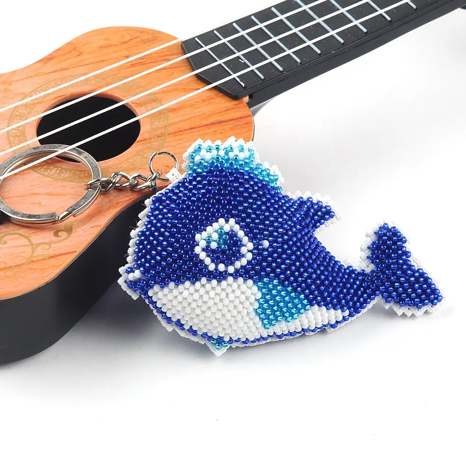 Blue Beaded Ocean Cartoon Key Chain with Tassel — feature 7
