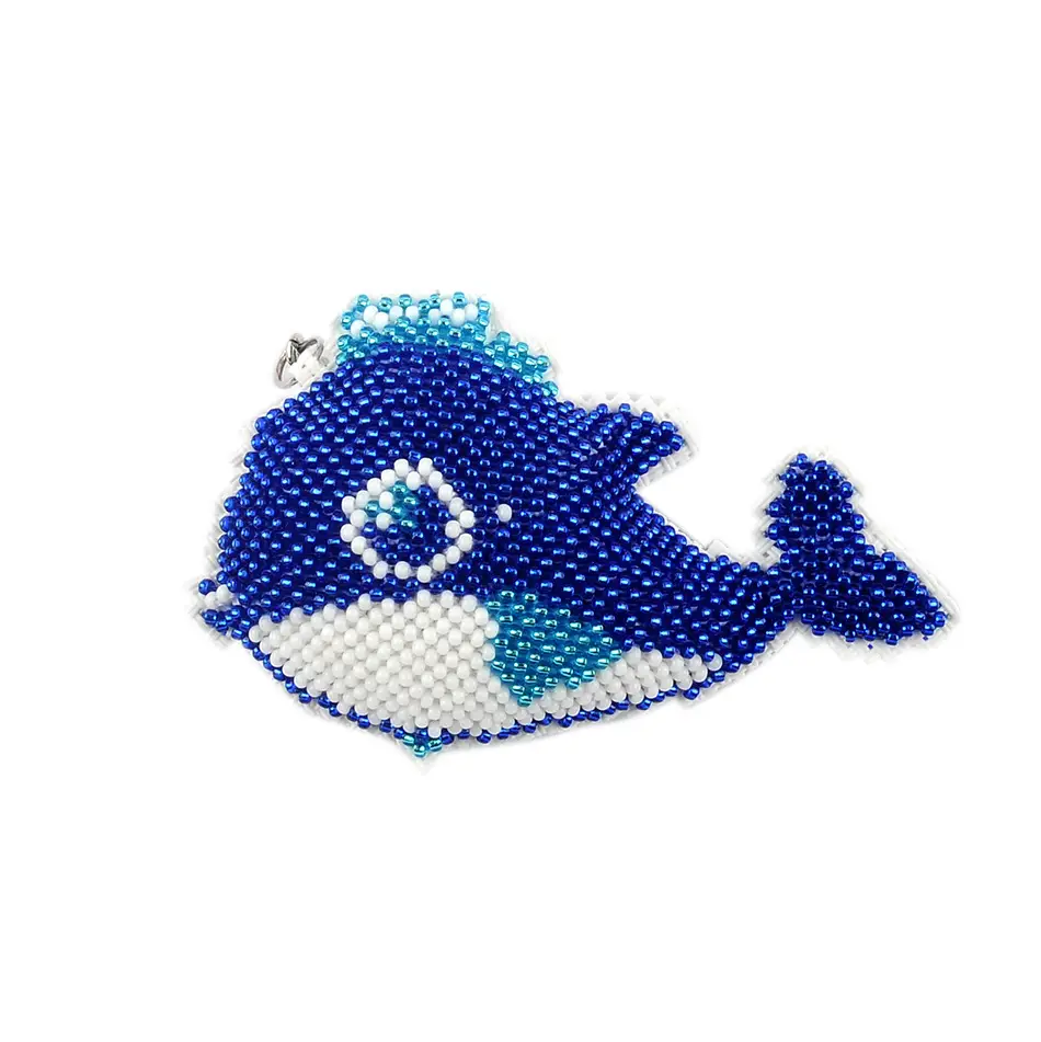Blue Beaded Ocean Cartoon Key Chain with Tassel - Image 5