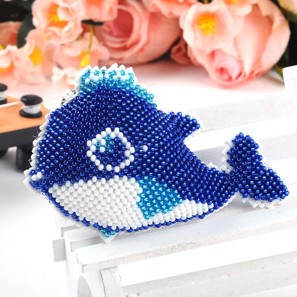 Blue Beaded Ocean Cartoon Key Chain with Tassel — feature 8
