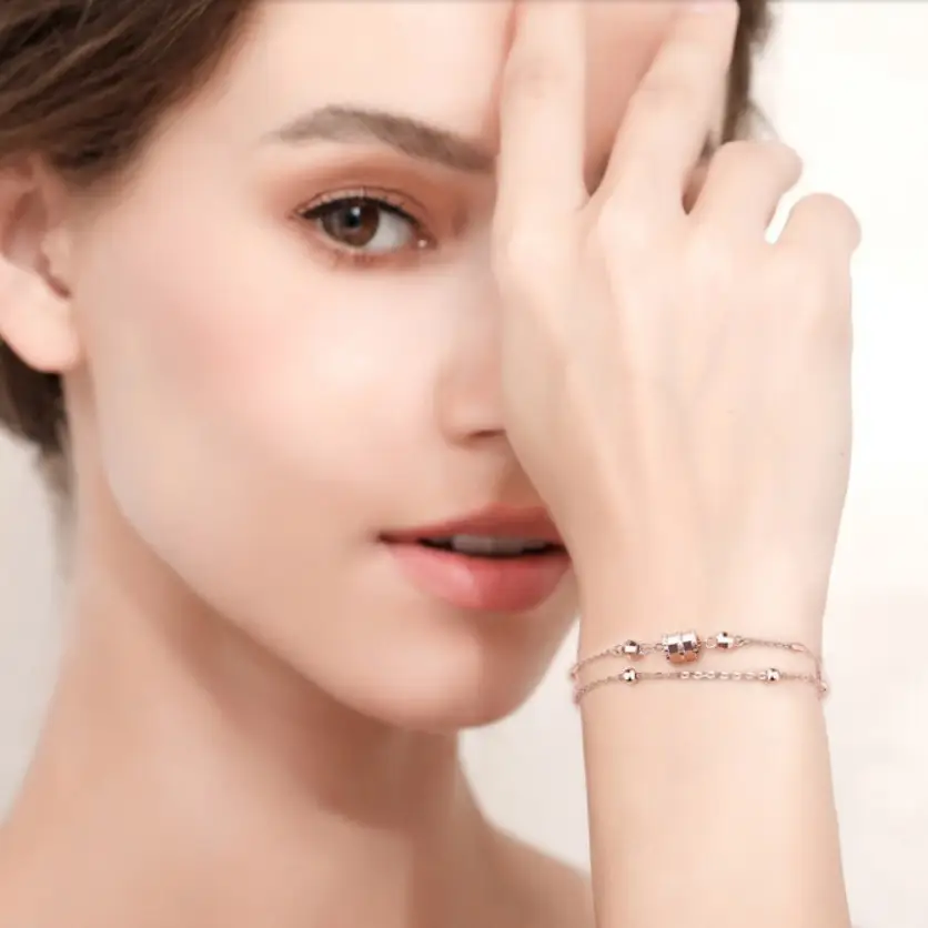 Rose Gold Double Layer Transfer Bead Bracelet for Women - Image 5