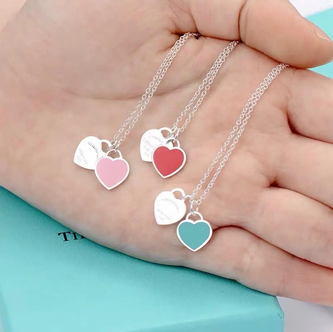 Women's 925 Sterling Silver Heart Clavicle Chain Set - Image 7