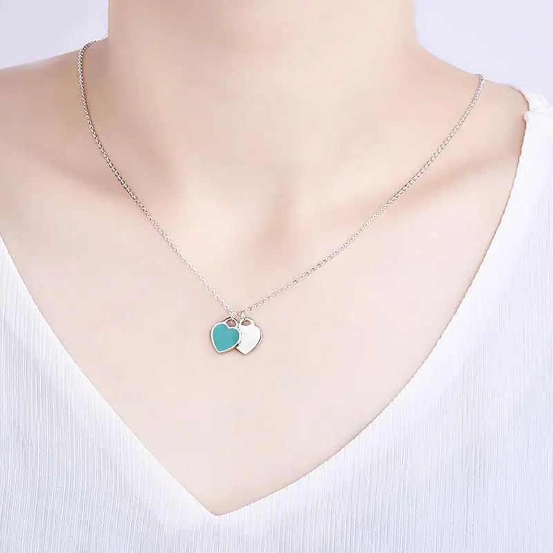 Women's 925 Sterling Silver Heart Clavicle Chain Set - Image 9