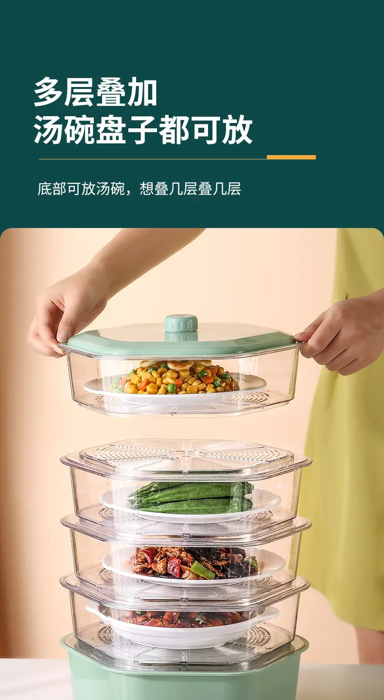 Multi-Layer Heat Preservation Vegetable Cover Transparent Dustproof Rice Cover — feature 9