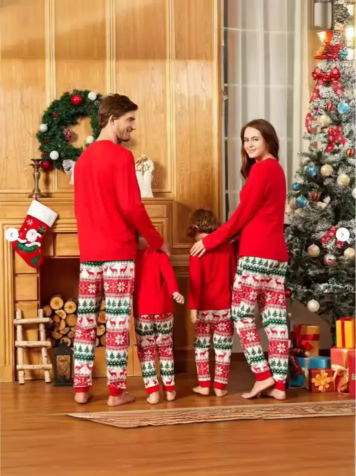 2025 Christmas Pajama Set Red Long Sleeve Family Wear - Image 5
