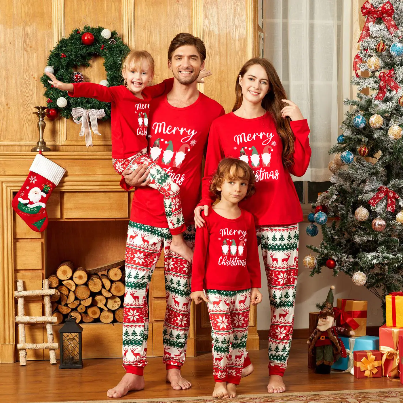 2025 Christmas Pajama Set Red Long Sleeve Family Wear — feature 5