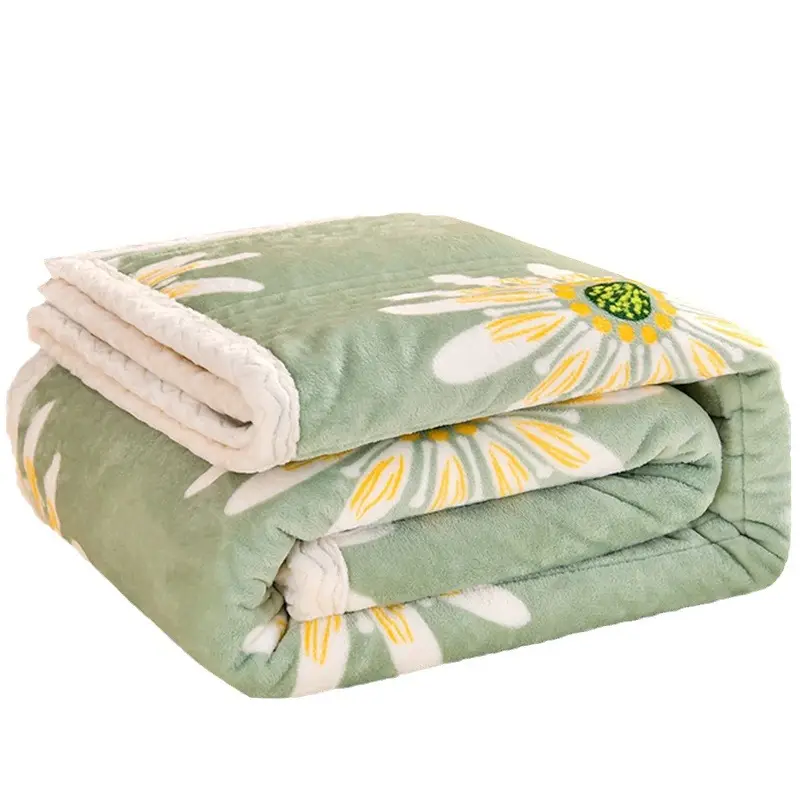 New Pink Three-Layer Lamb Fleece Blanket for Home - Image 12
