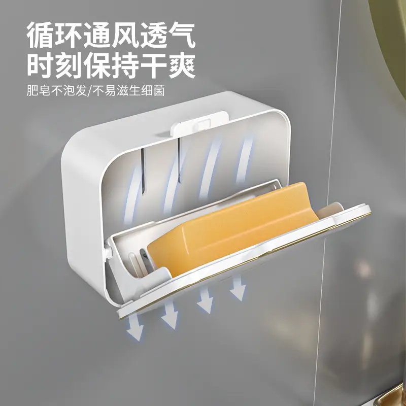Wall-Mounted Soap Holder with Flip Lid for Bathroom - Image 6