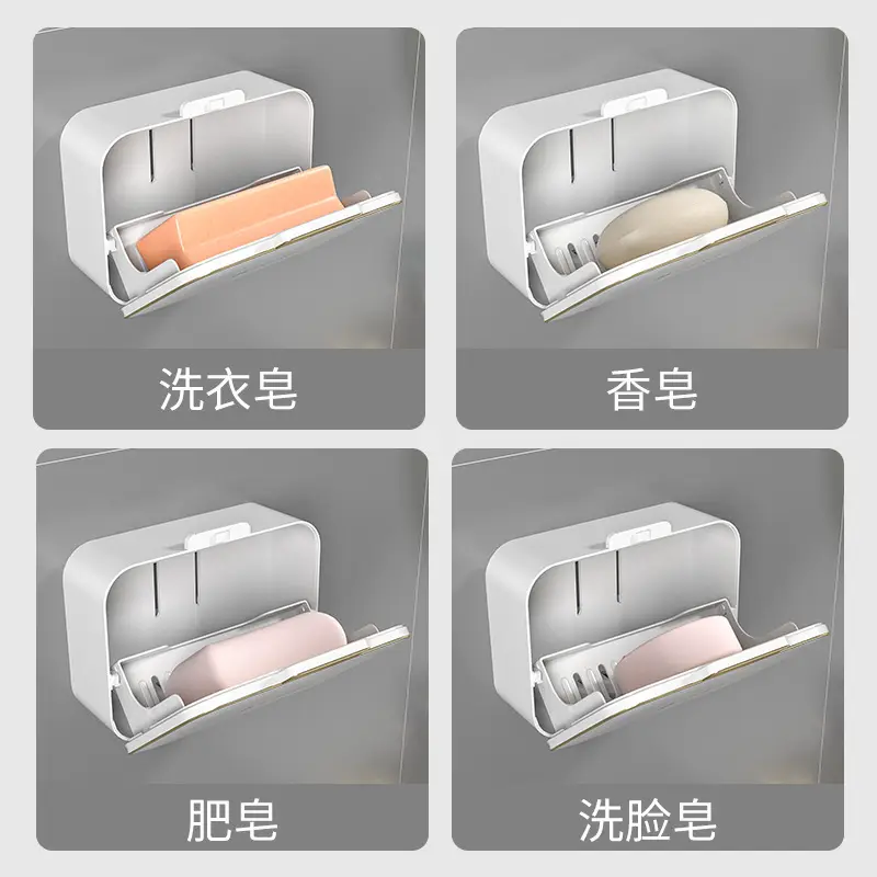 Wall-Mounted Soap Holder with Flip Lid for Bathroom - Image 7