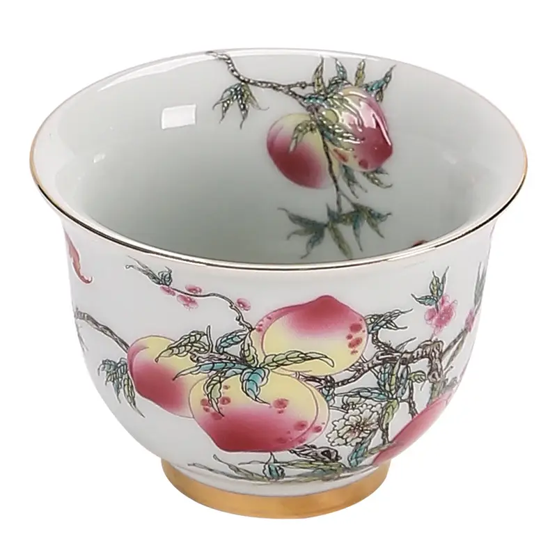 Antique Flower Glaze Tea Cup Large Master Cup - Image 10