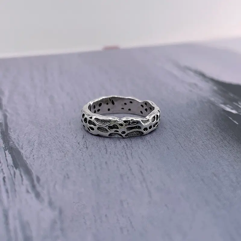 925 Silver Open Moon Couple Ring for Men Women - Image 3