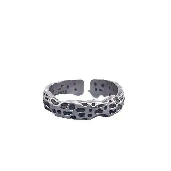 925 Silver Open Moon Couple Ring for Men Women - Image 4