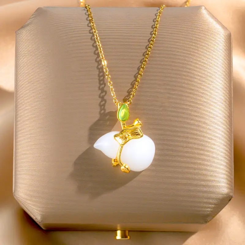 18K Gold Plated Flower Necklace for Women - Image 24