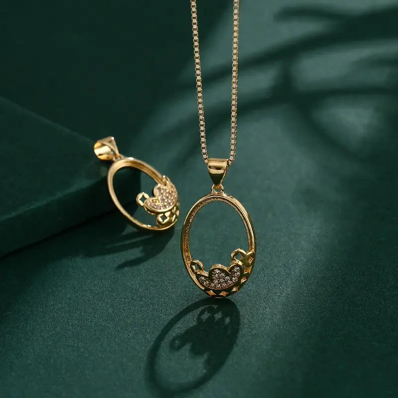 Gold Plated Xiangyun Necklace Pendant 16x26mm - Image 21
