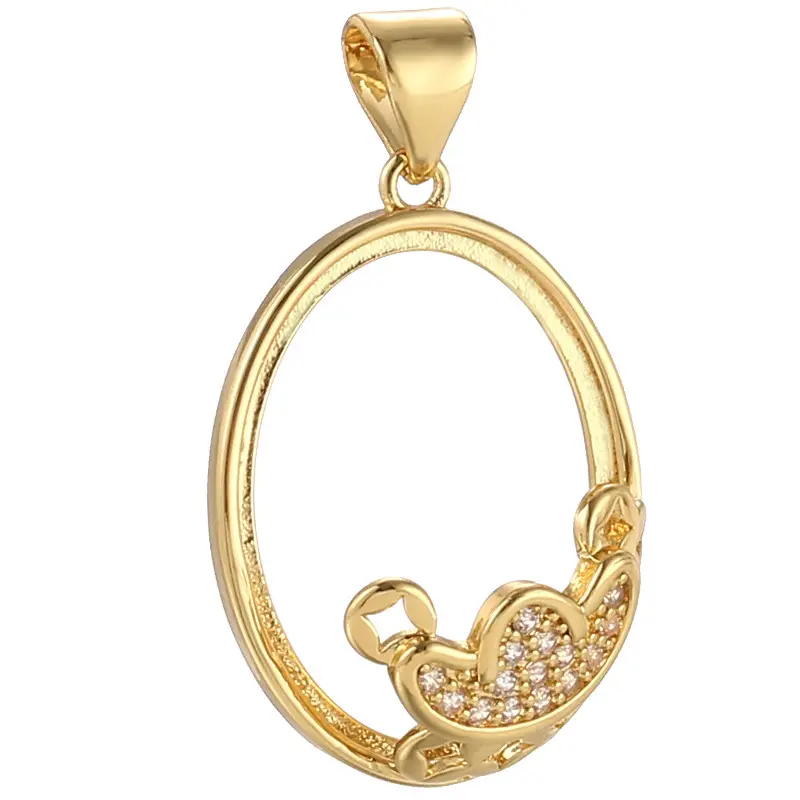 Gold Plated Xiangyun Necklace Pendant 16x26mm - Image 23
