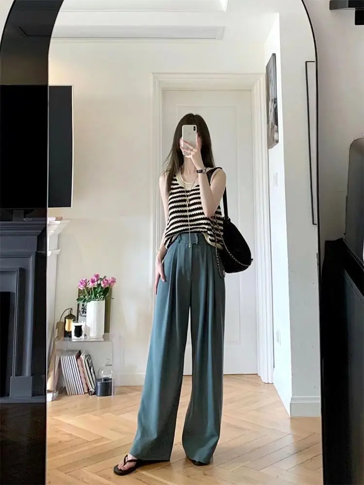 Women's Striped Knitted Vest Summer Wear Ice Silk Thin - Image 5
