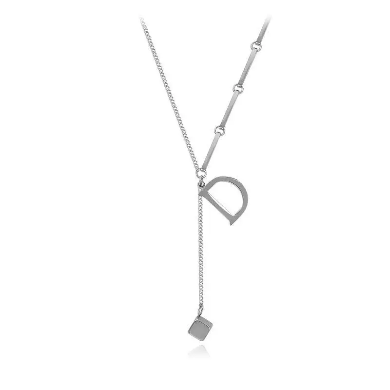 Titanium Necklace Female Niche Design Sense Letter D Pendant - Image 6