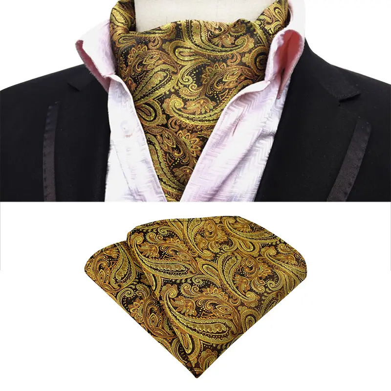 Men's Polyester Scarf Set Red Patterned Tie Square Scarf - Image 23