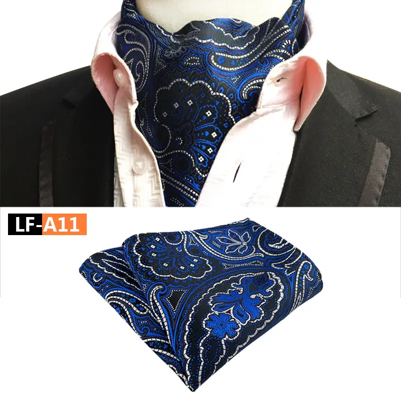Men's Polyester Scarf Set Red Patterned Tie Square Scarf - Image 11