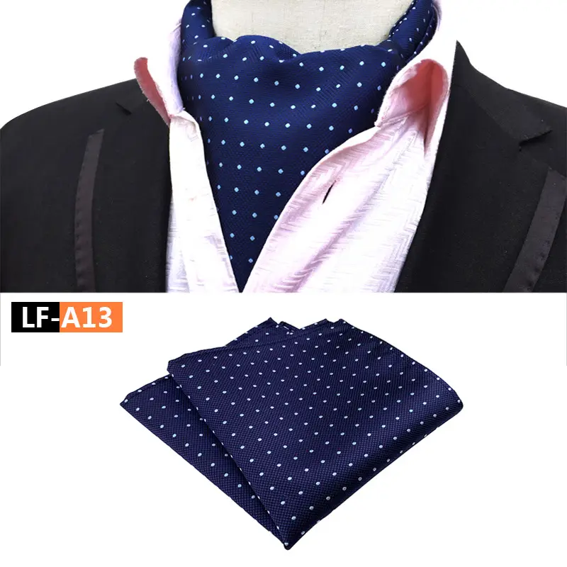 Men's Polyester Scarf Set Red Patterned Tie Square Scarf - Image 13