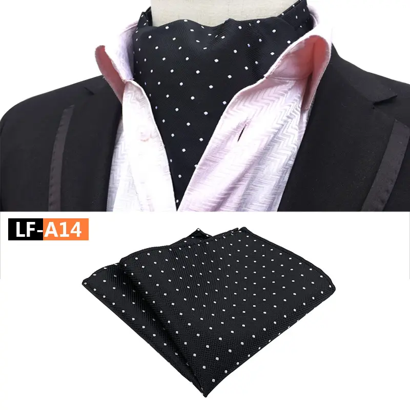 Men's Polyester Scarf Set Red Patterned Tie Square Scarf - Image 14