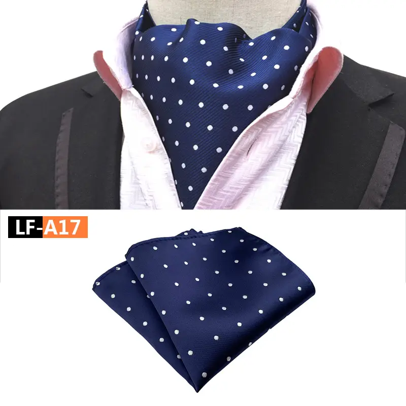 Men's Polyester Scarf Set Red Patterned Tie Square Scarf - Image 17