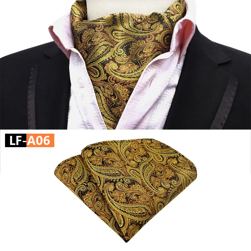 Men's Polyester Scarf Set Red Patterned Tie Square Scarf - Image 6