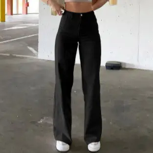 Solid Color Slim Fit High Waist Jeans for Women - Image 6