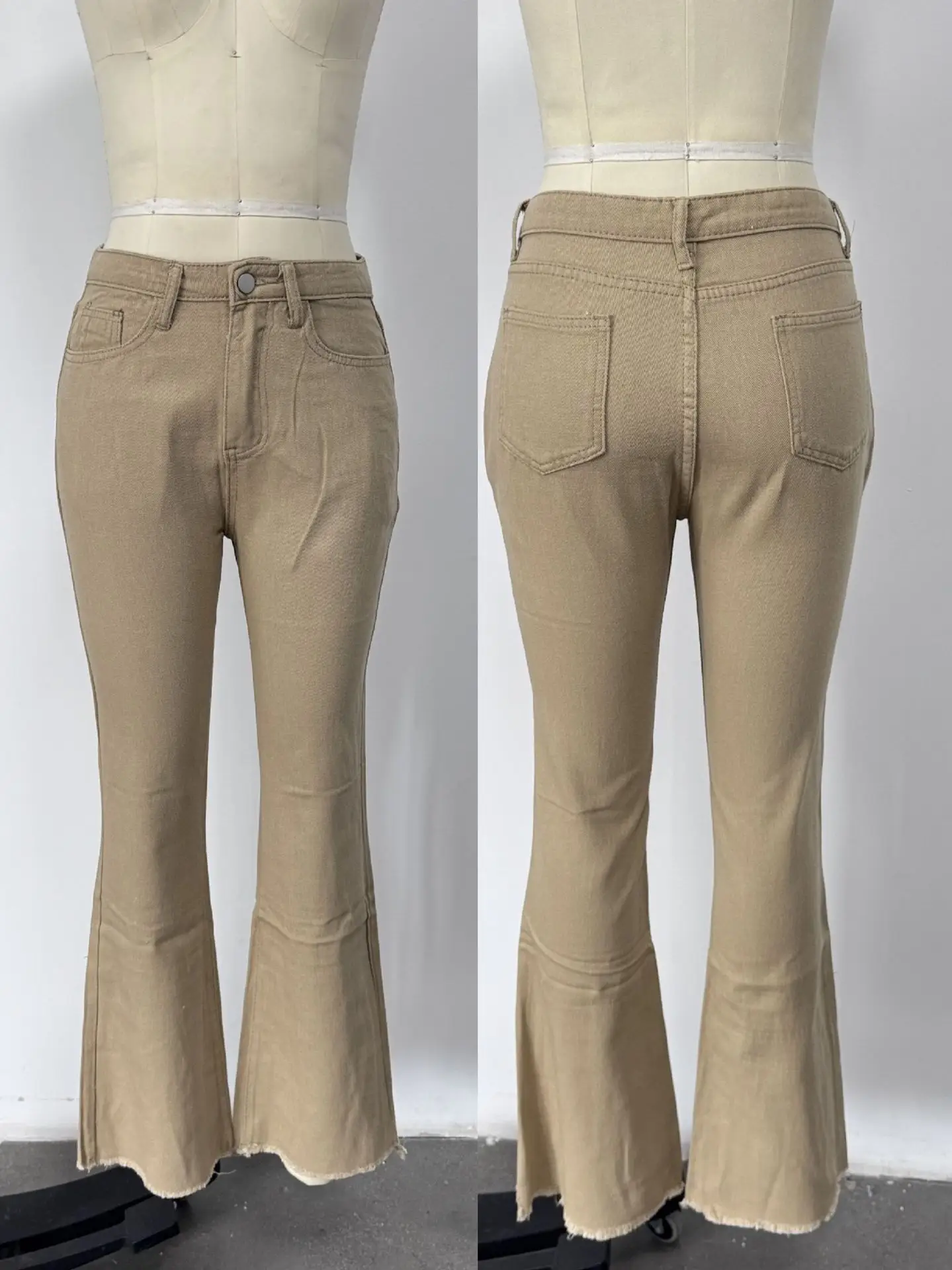 Solid Color Slim Fit High Waist Jeans for Women — feature 4