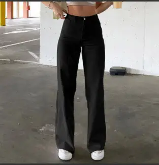 Solid Color Slim Fit High Waist Jeans for Women - Image 2